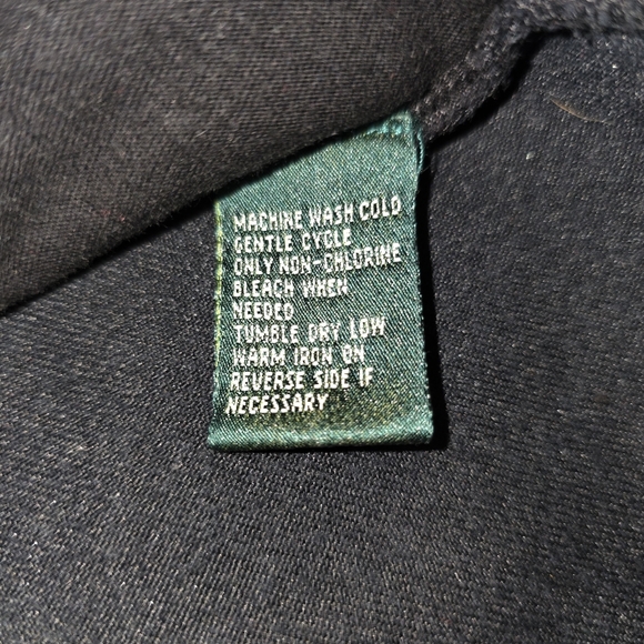 Vtg Lauren Ralph Lauren Black Crushed Velour Track Jacket - Two-Way Zip - Size L - Picture 6 of 12